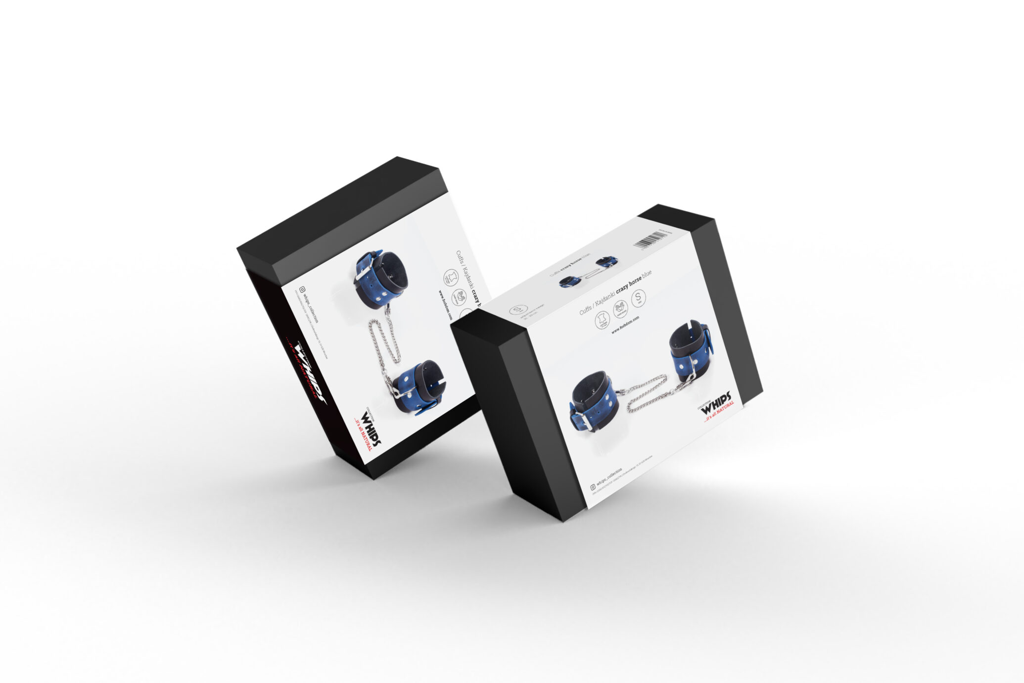 Cuffs crazy horse blue (S) BOX